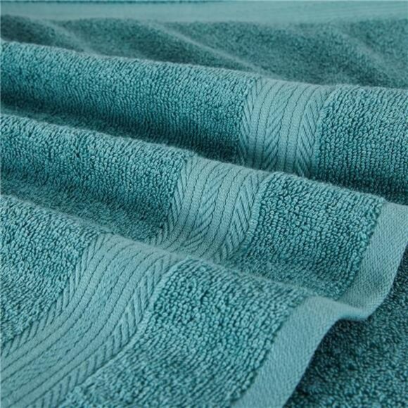 Cotton Hand Towels 6 Pack Fade Resistant Soft Absorbent Bath Kitchen Teal Green - Picture 6 of 8